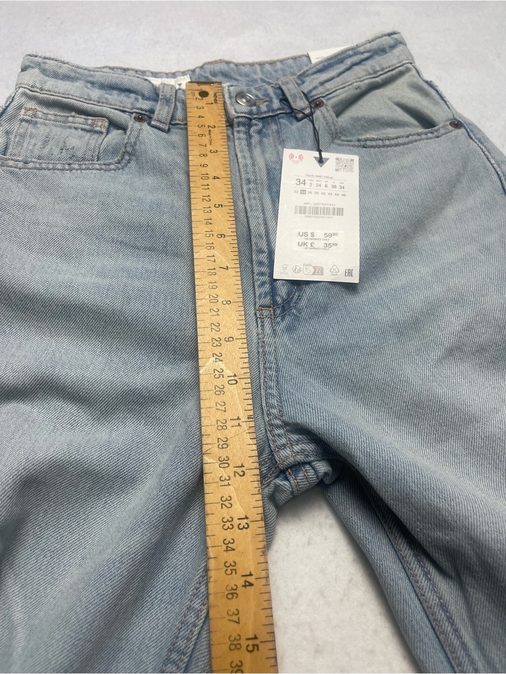 Zara Light Wash Wide-Leg Jeans - Picture 10 of 14